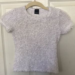 White fuzzy shirt